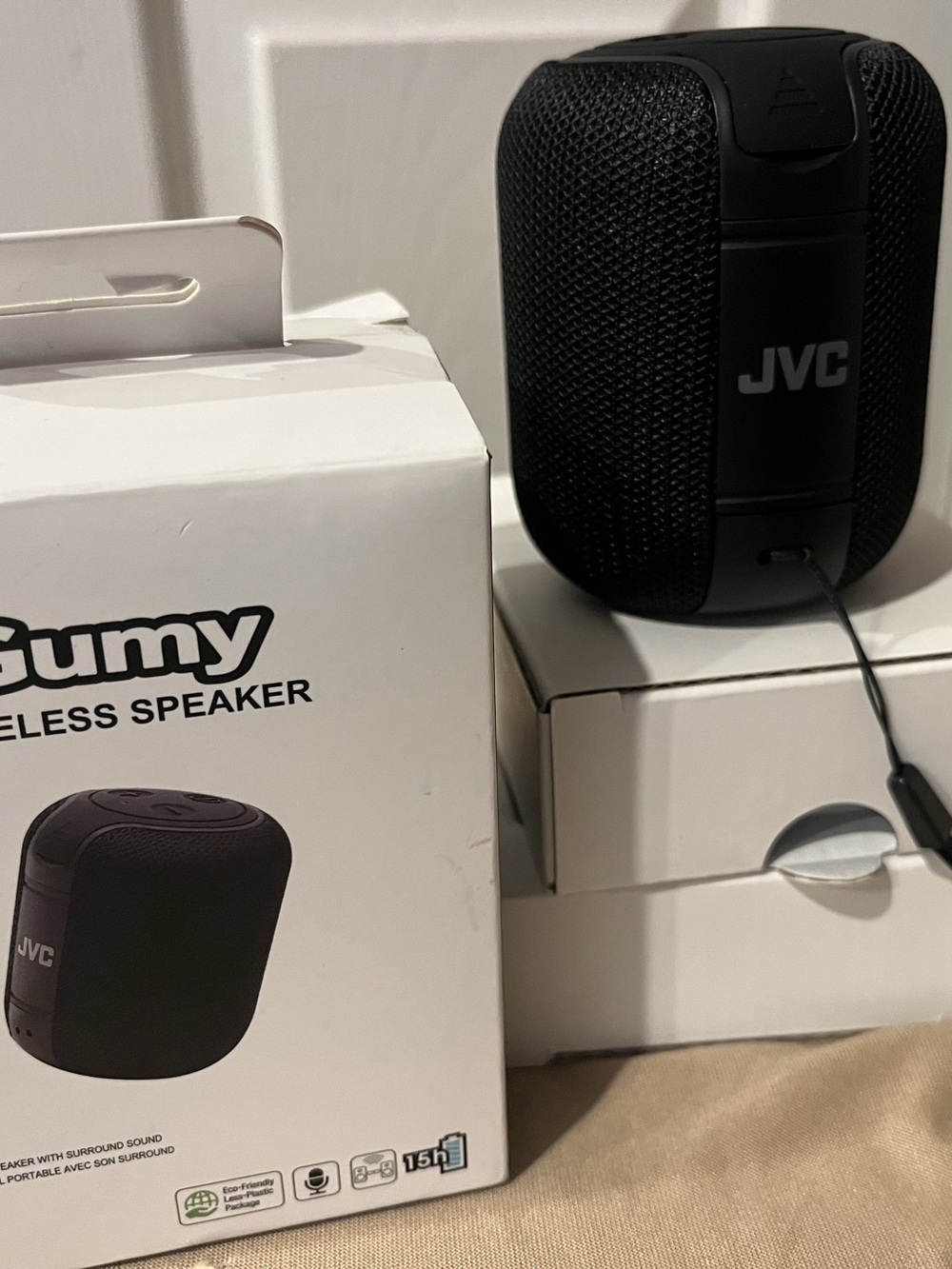 Mini JVC Gumy Wireless Speaker Wireless Bluetooth Speaker Black Like New